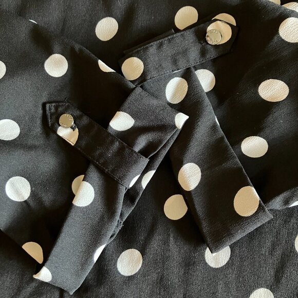 BCBG MAXAZRIA Women´s Polka Dot Top Black White Blouse Sz S - Picture 6 of 6